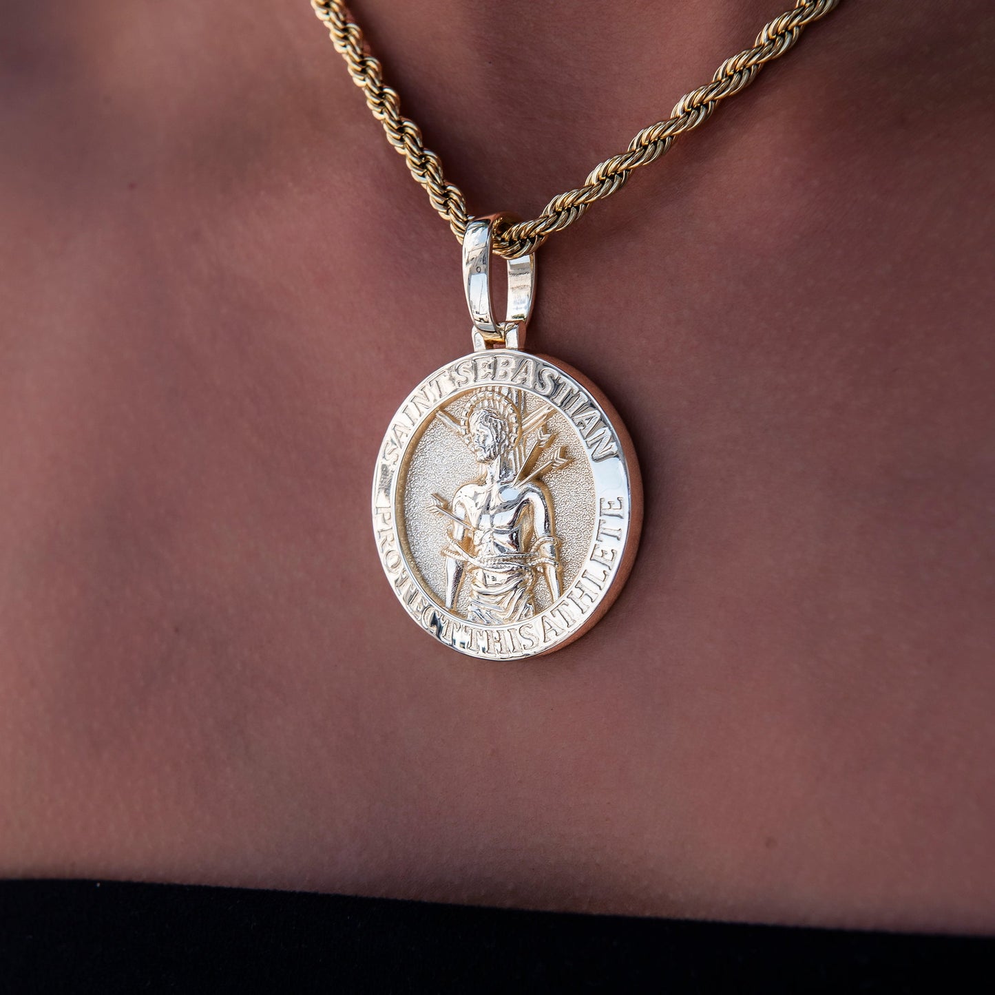 Athletes Guardian Pendant in Yellow Gold