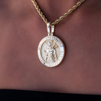 Athletes Guardian Pendant in Yellow Gold