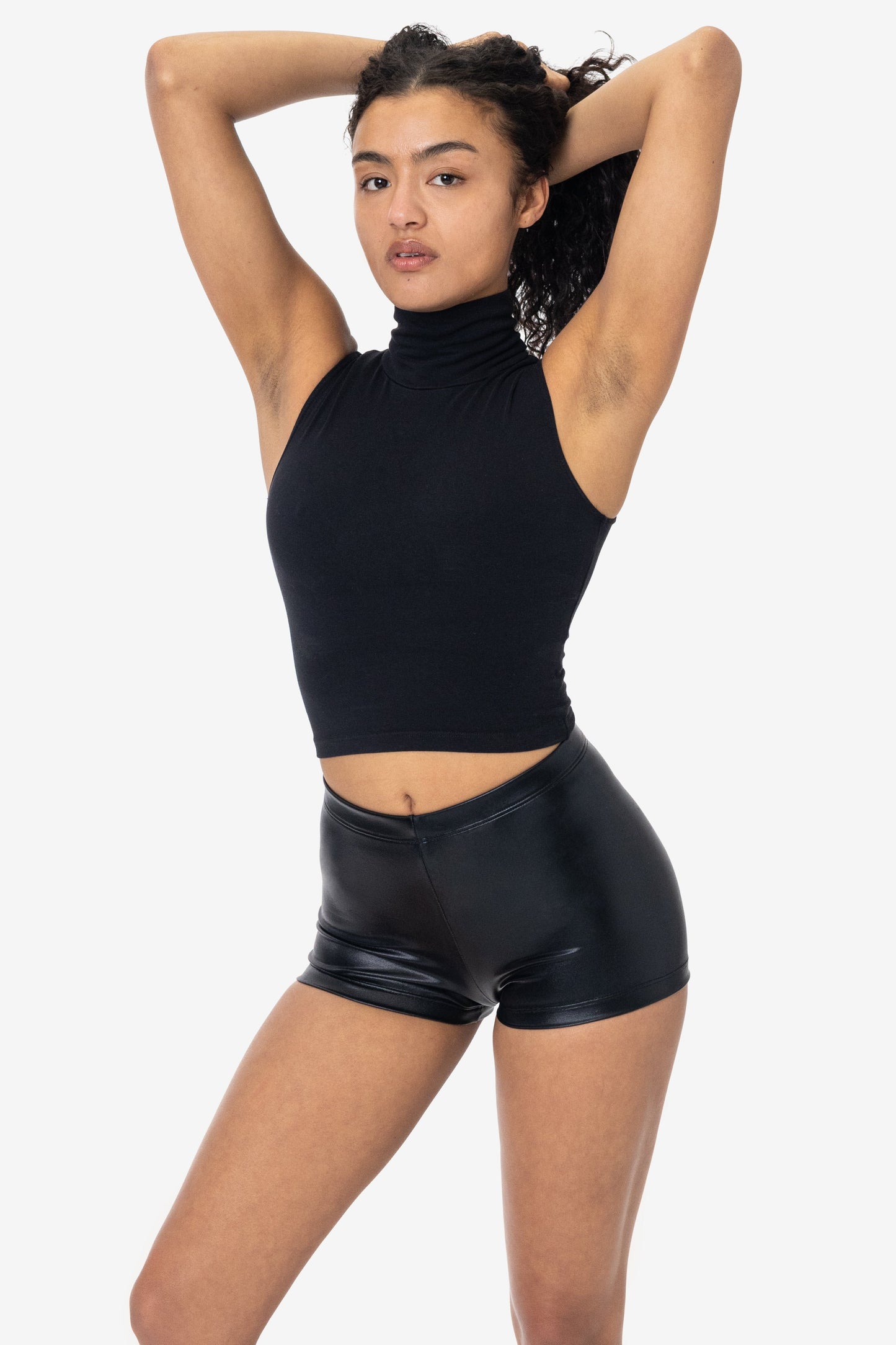 RLA330 - Lamé Mid-Rise Short Short