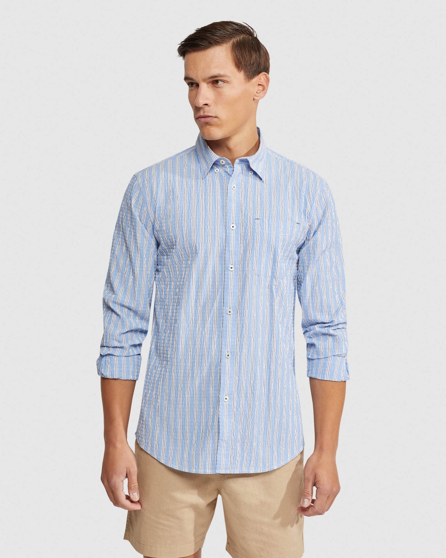 Uxbridge Seersckr Striped Shirt