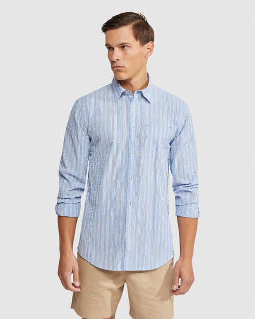 Uxbridge Seersckr Striped Shirt