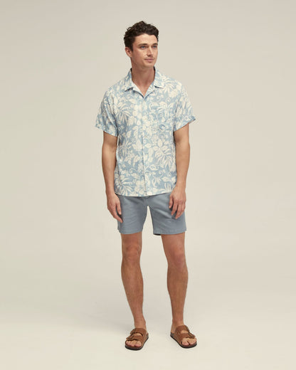 Vinny Linen Blnd Printed Short Sleeve Shirt