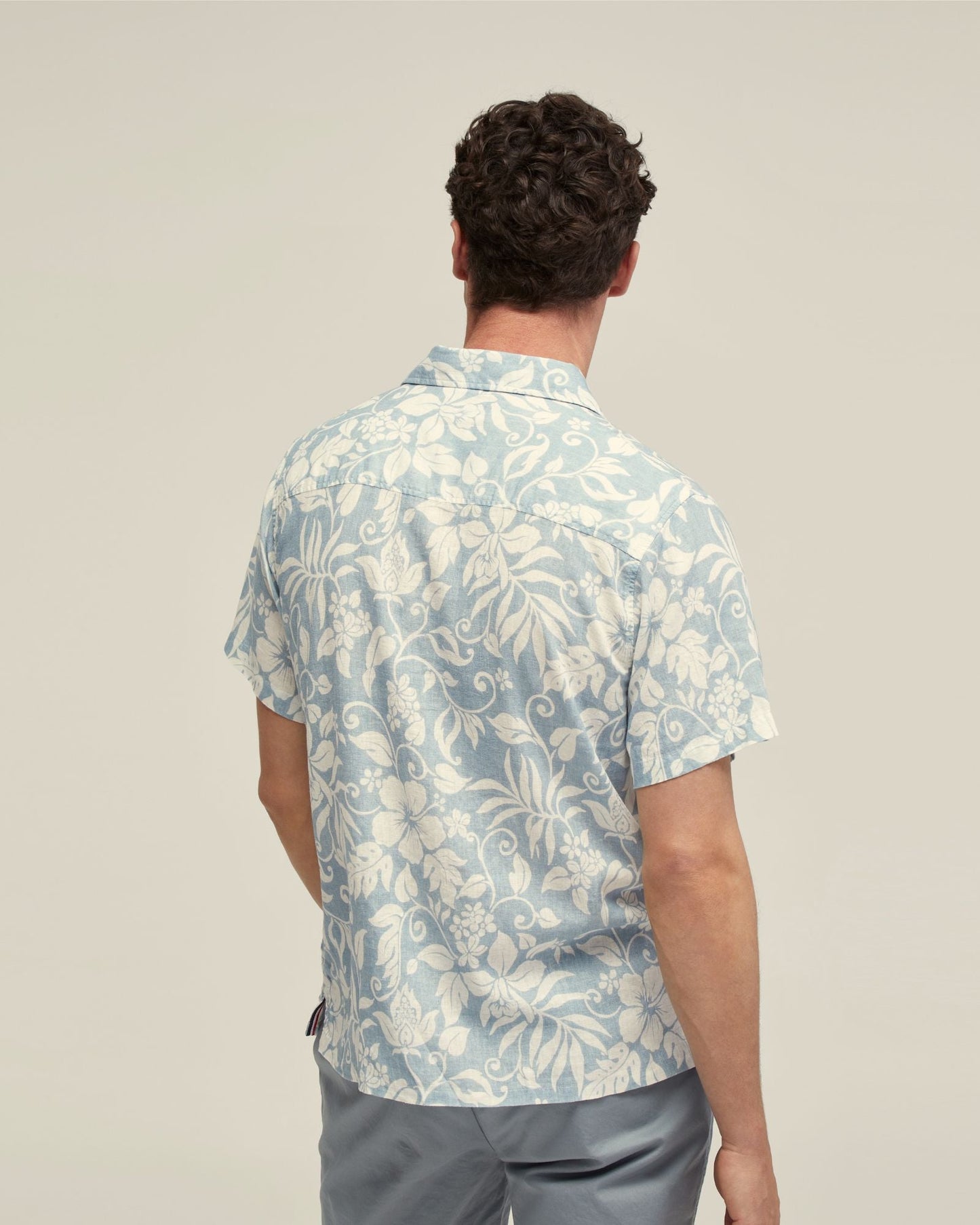 Vinny Linen Blnd Printed Short Sleeve Shirt