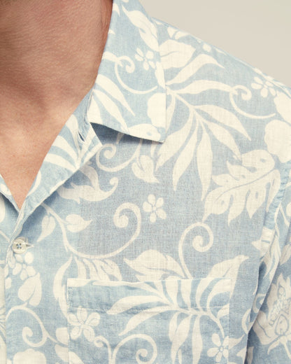 Vinny Linen Blnd Printed Short Sleeve Shirt