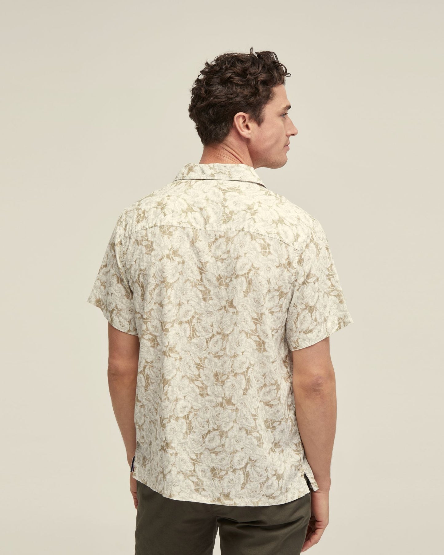 Vinny Linen Blnd Printed Short Sleeve Shirt