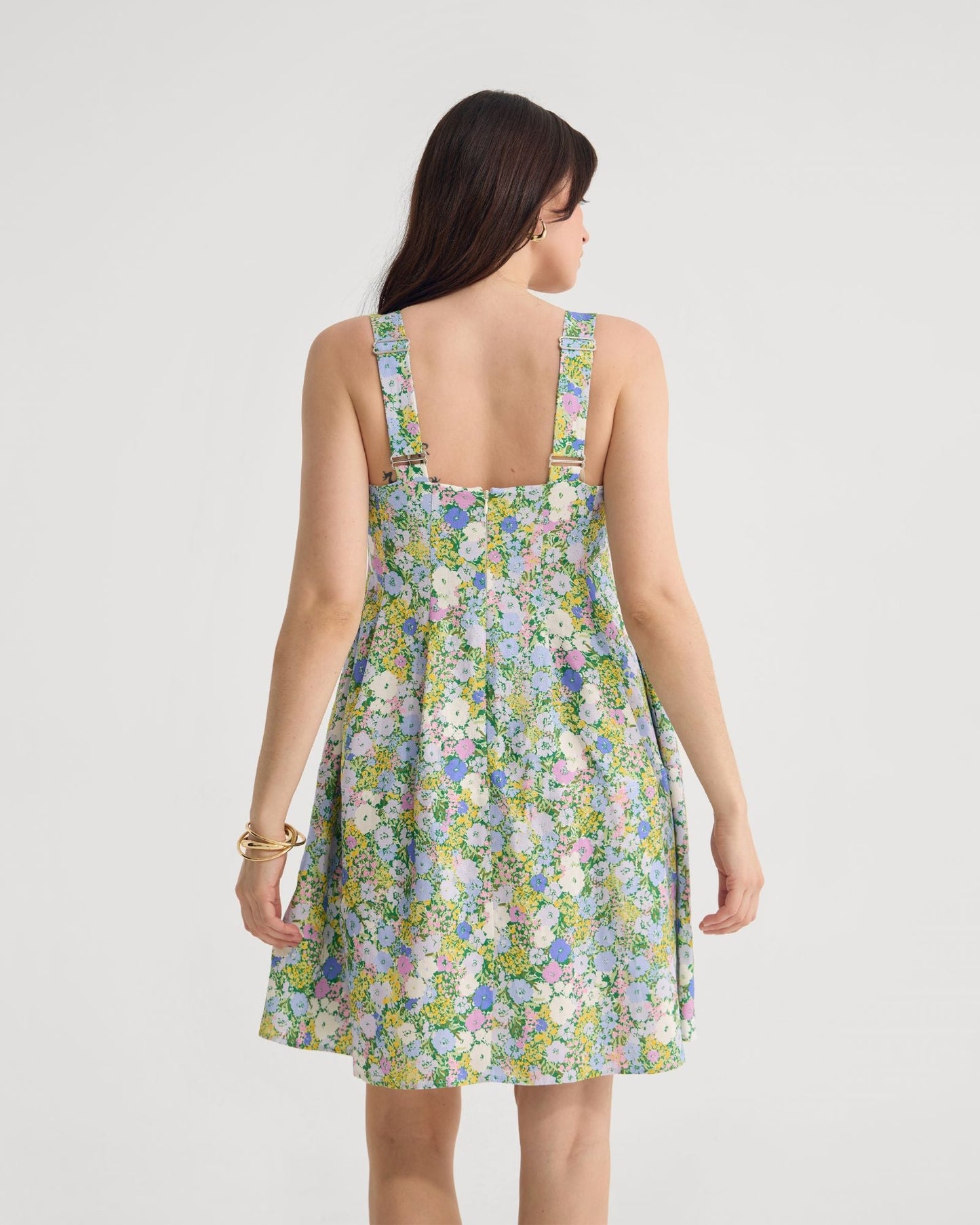 Terra Ditsy Floral Linen Dress