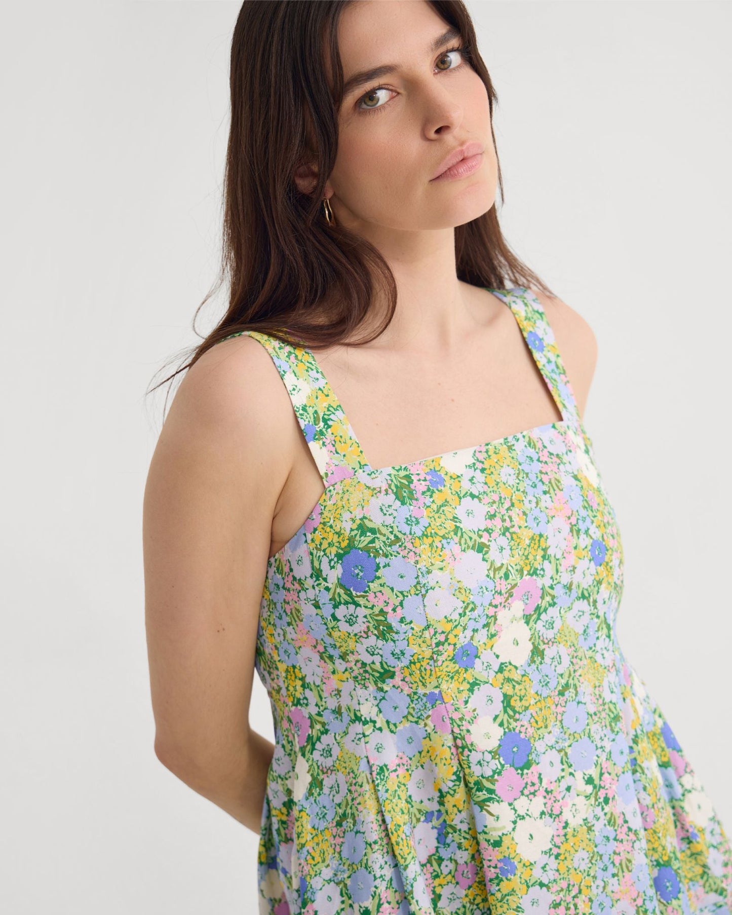 Terra Ditsy Floral Linen Dress