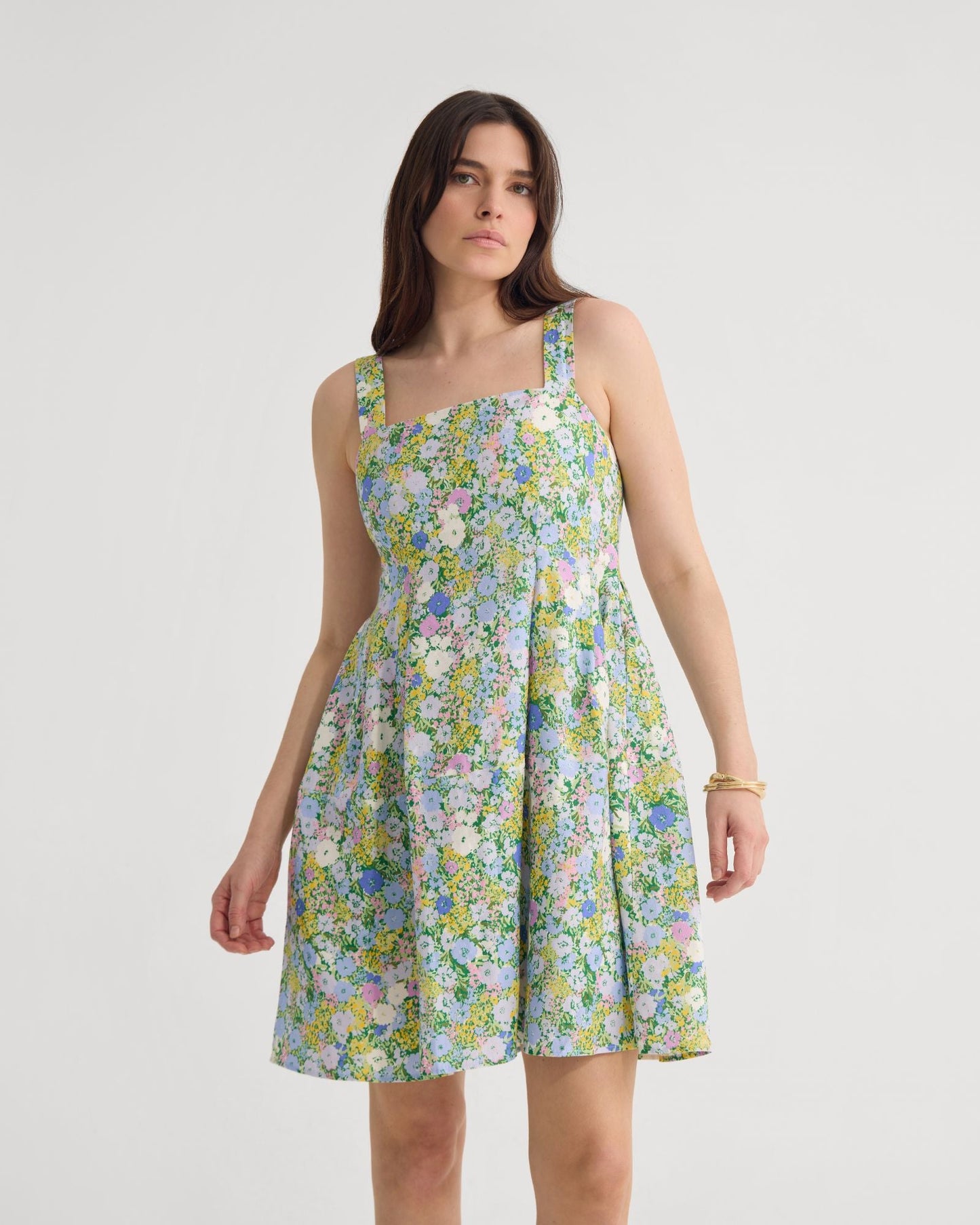 Terra Ditsy Floral Linen Dress