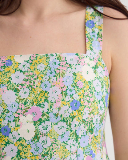 Terra Ditsy Floral Linen Dress