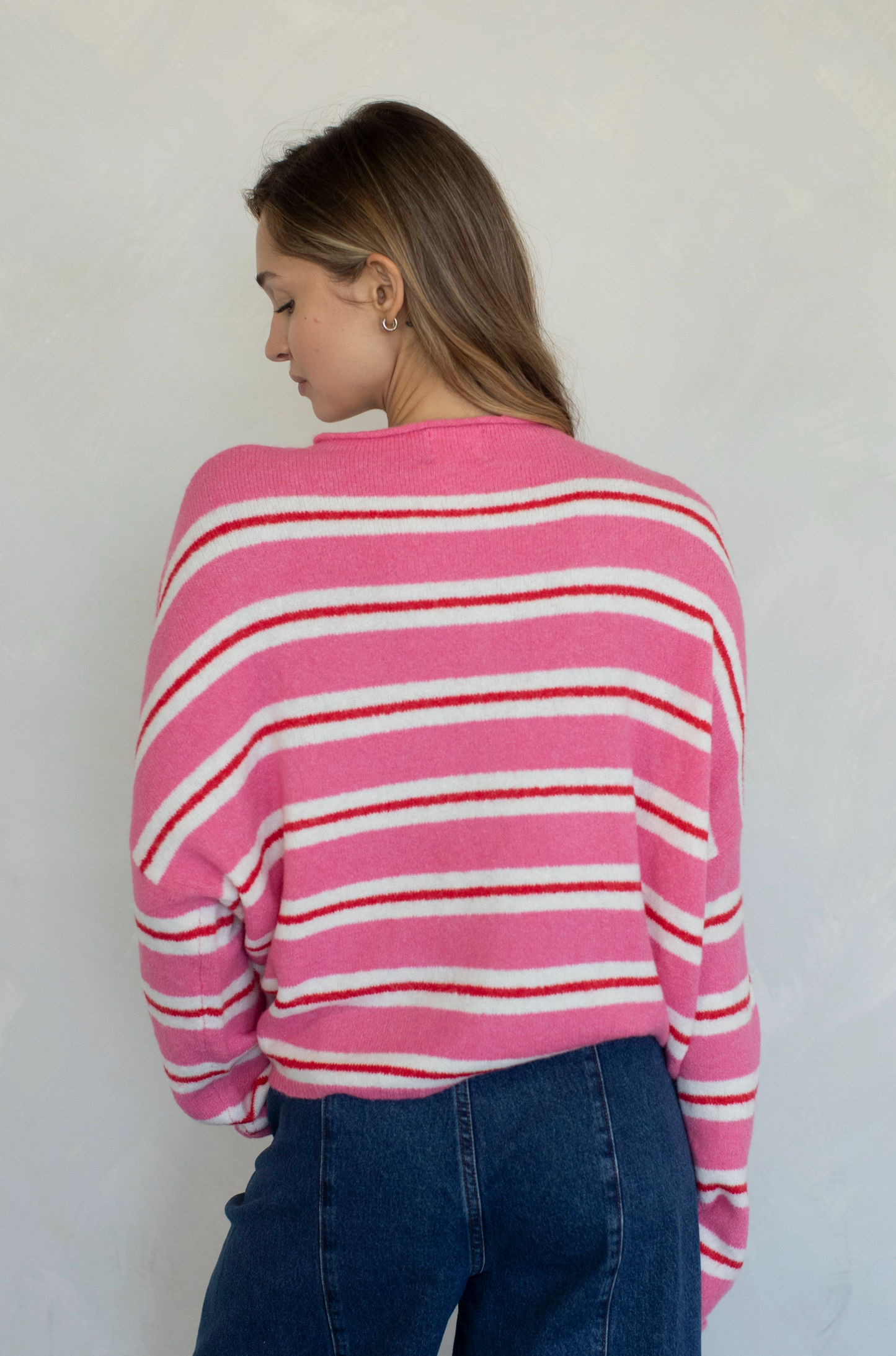 mila varsity stripe cardigan