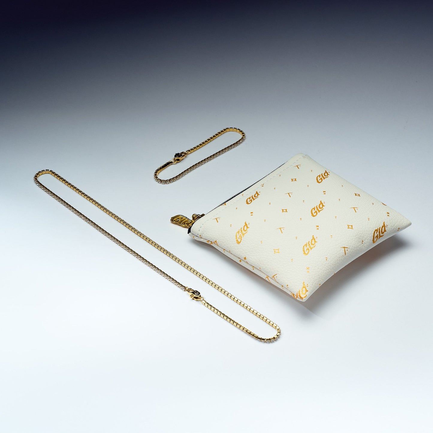 Adjustable Micro Tennis Chain + Bracelet Bundle with GLD Pouch in White or Yellow Gold - 2mm
