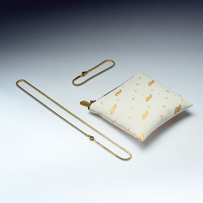 Adjustable Micro Tennis Chain + Bracelet Bundle with GLD Pouch in White or Yellow Gold - 2mm