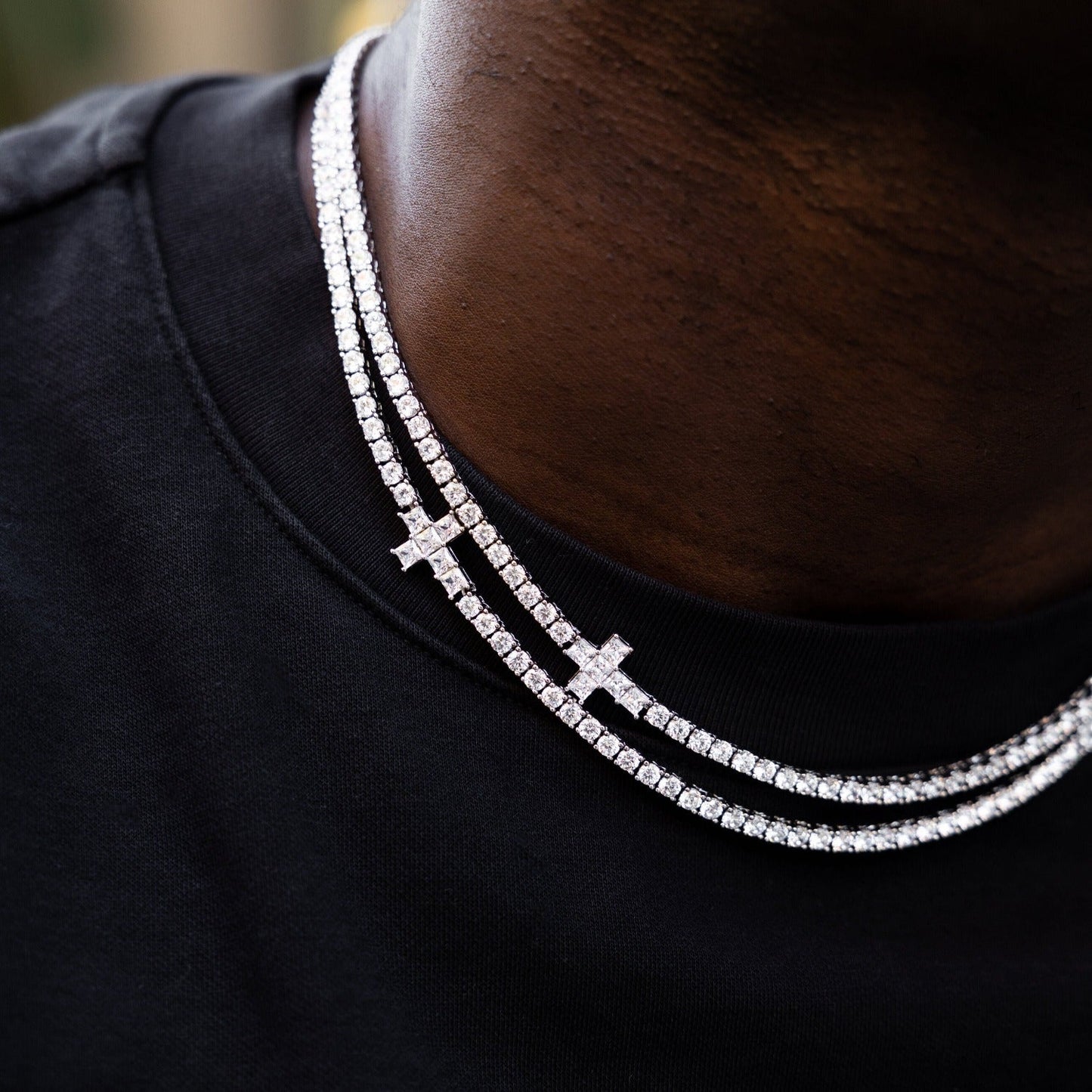 3MM Diamond Cross Tennis Chain