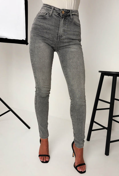 Amelie Grey Stretch Push Up Skinny Jeans