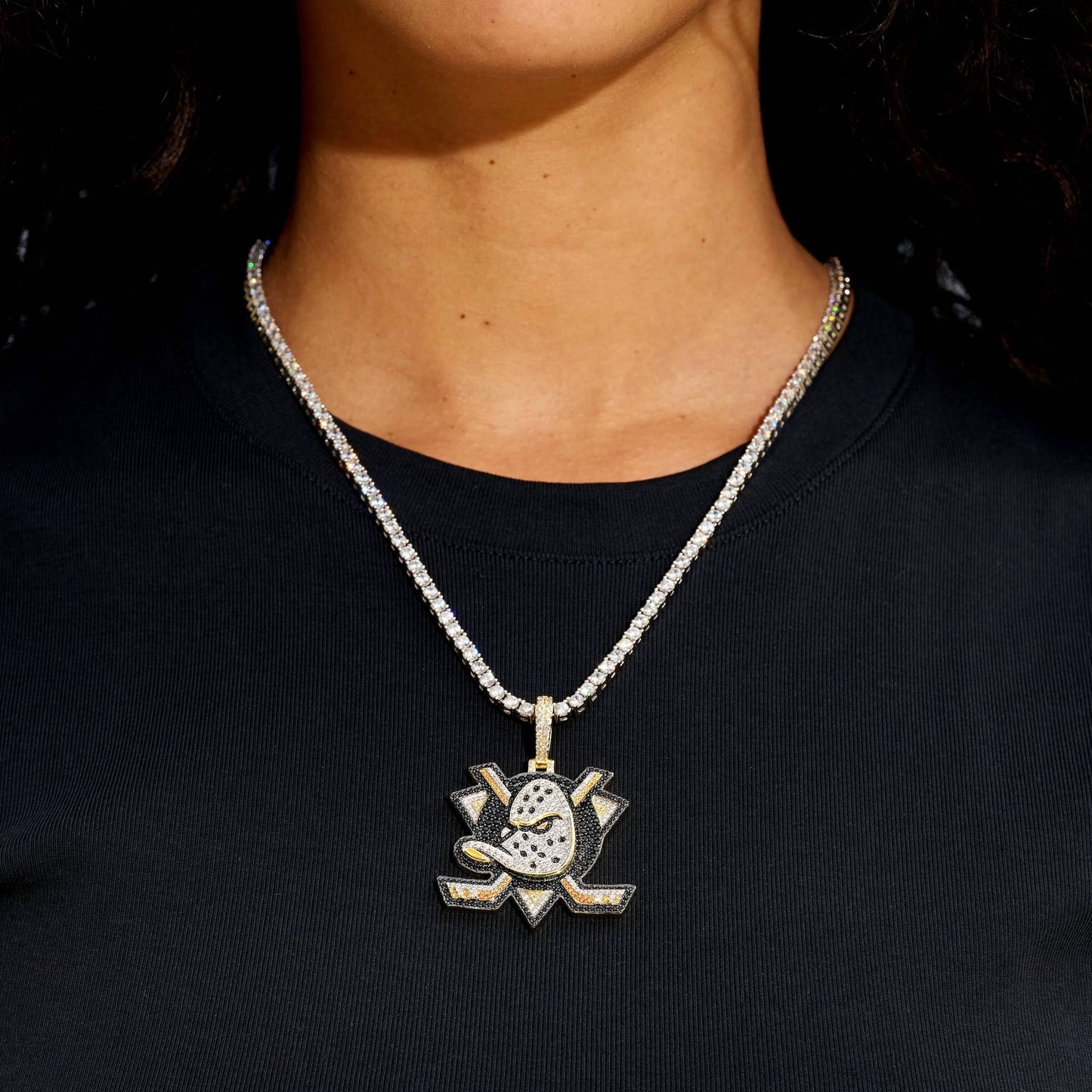 Anaheim Ducks Official NHL Logo Pendant in Yellow Gold