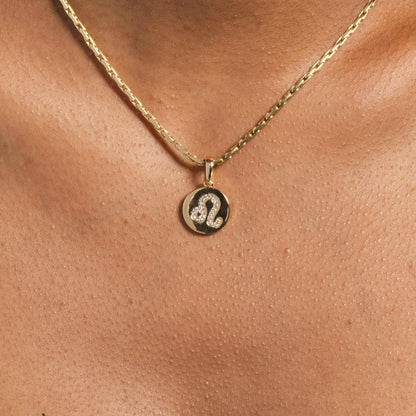 Astrology Coin Pendants in Yellow Gold