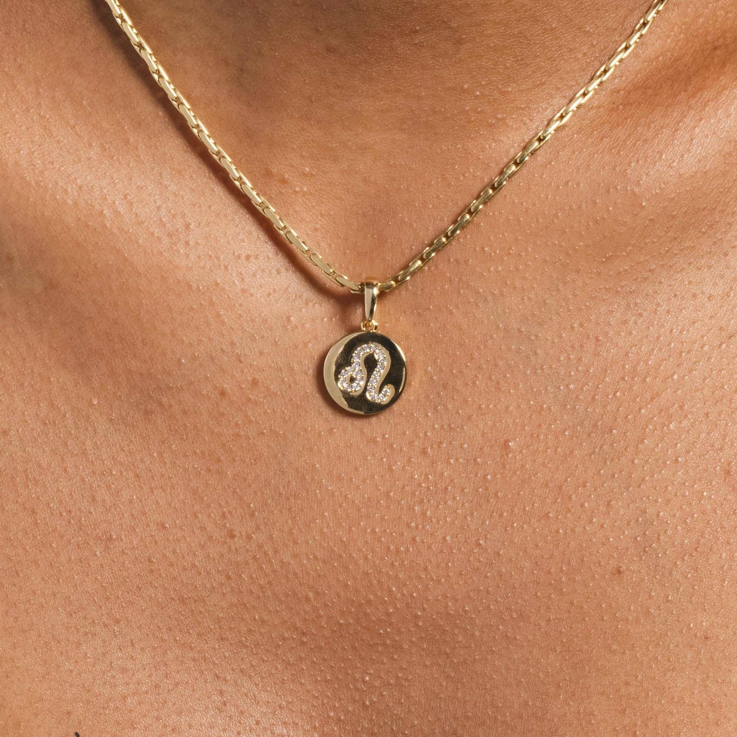 Astrology Coin Pendants in Yellow Gold