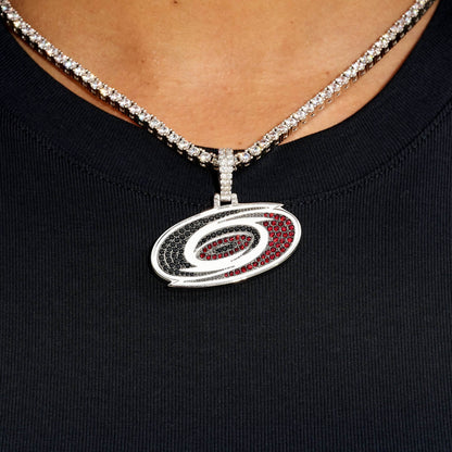 Carolina Hurricanes Official NHL Logo Pendant in White Gold