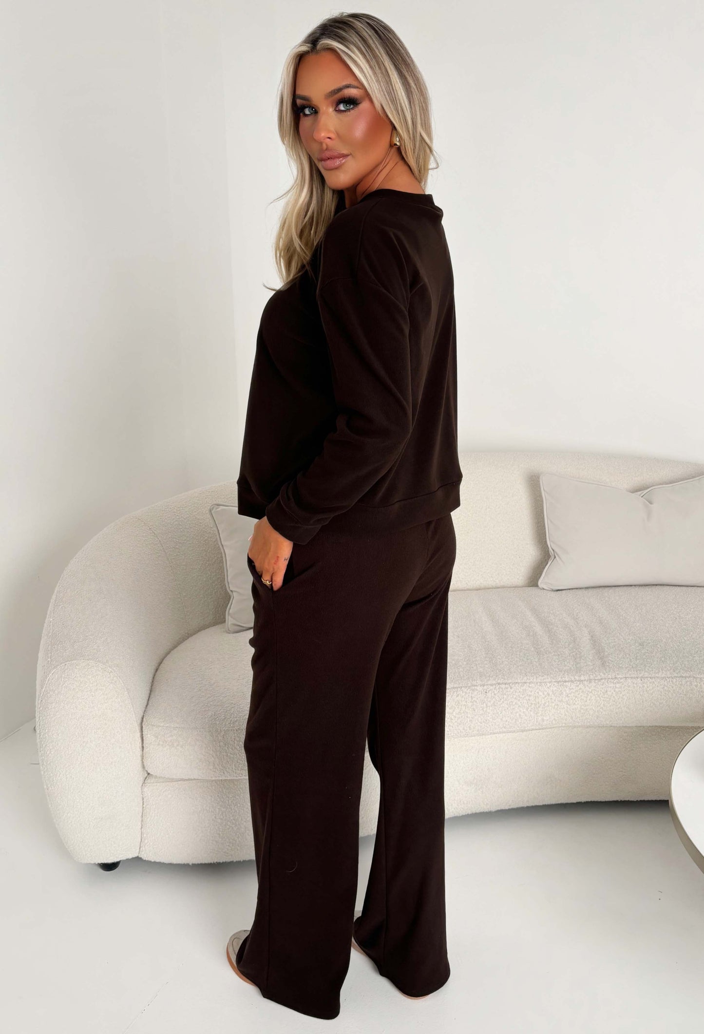Casual Romance Chocolate Brown Soft Lounge Trousers