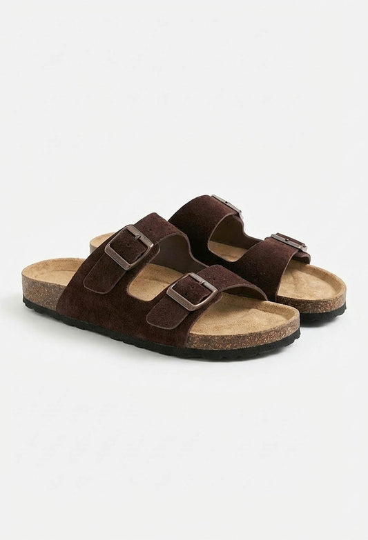 Everyday Chic Brown Strap & Buckle Sandals