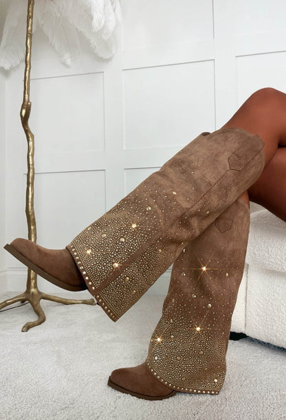 Everyday Hero Sand Sparkle Shark Cowboy Boots