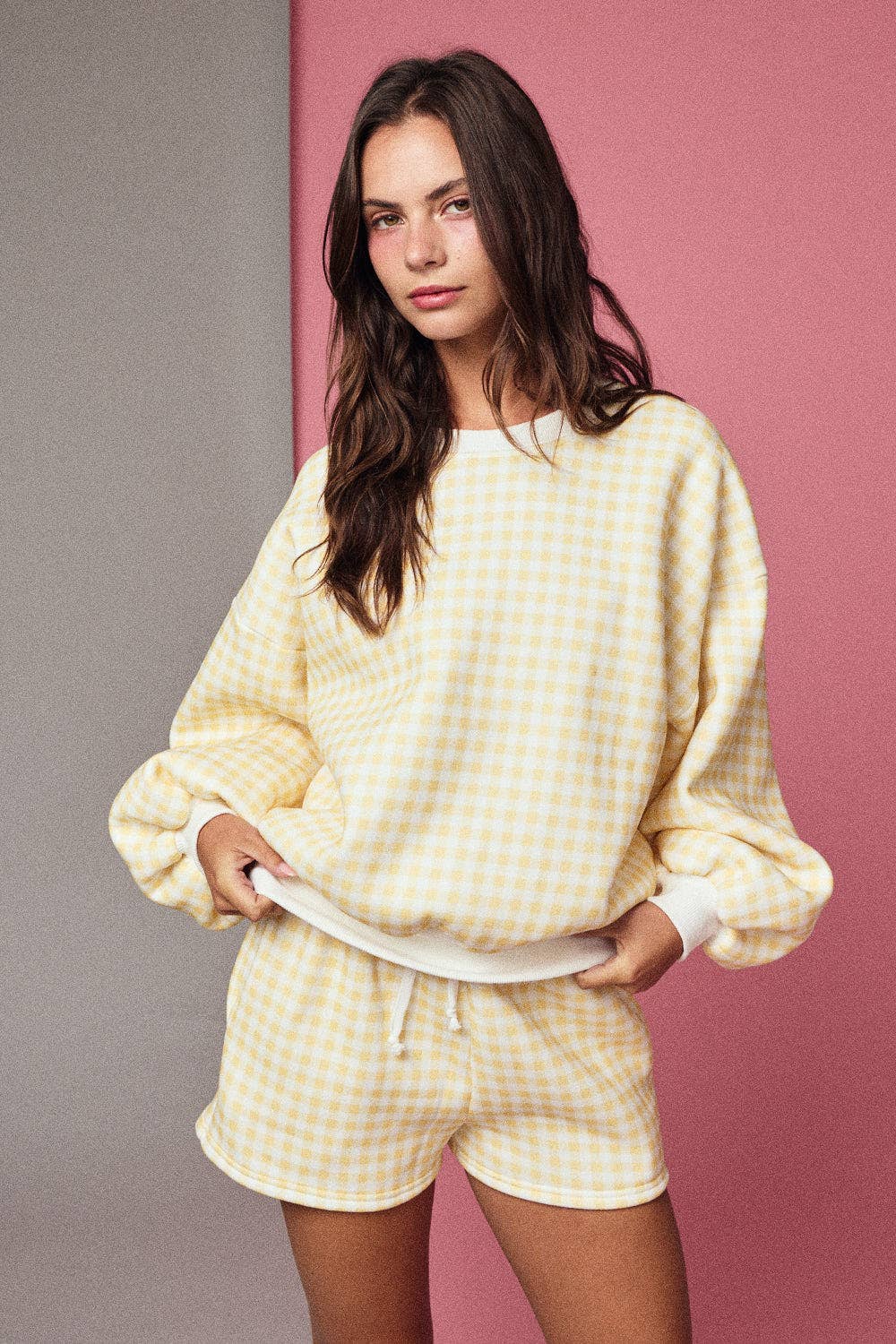 gingham crew set