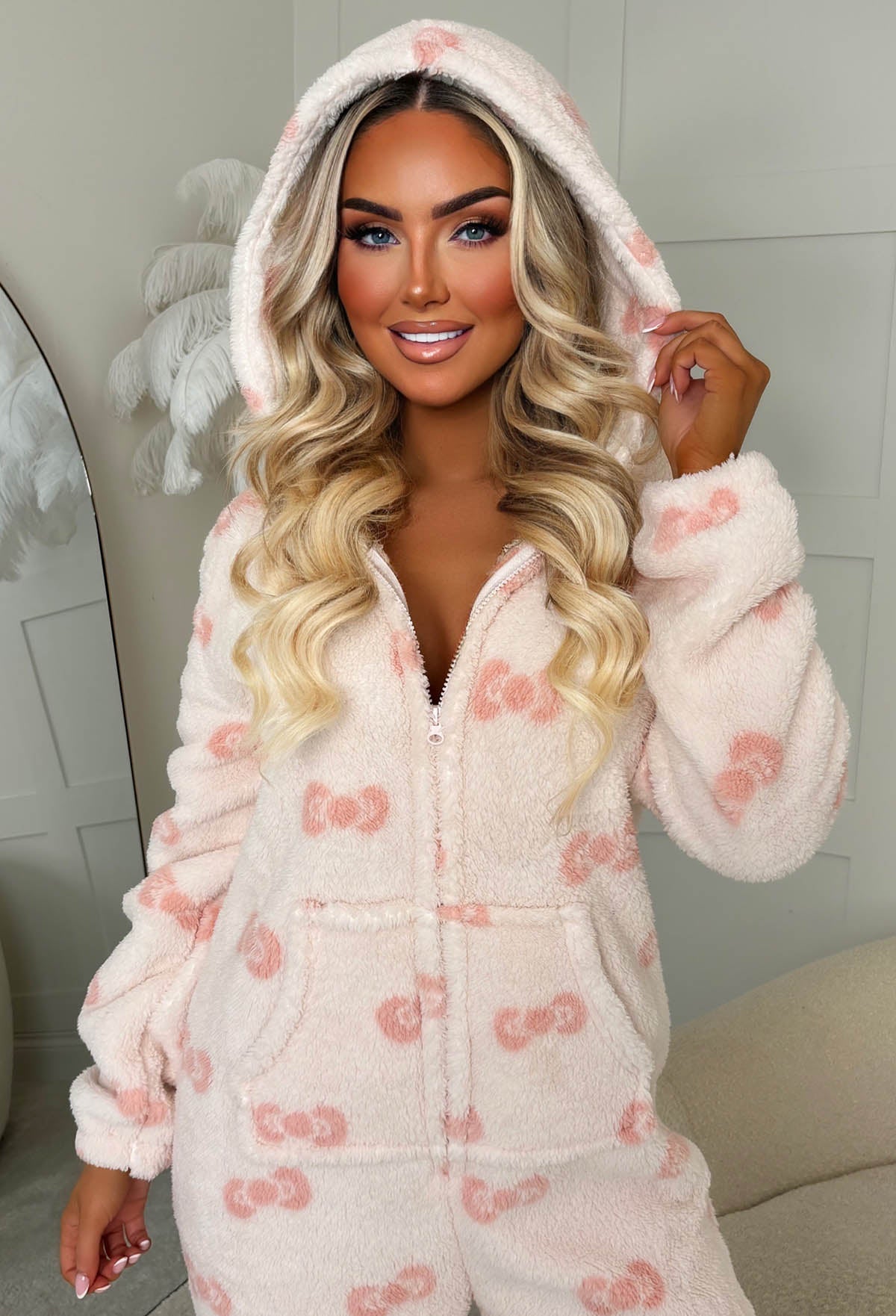 Fetch Dreams Pink Bow Print Onesie
