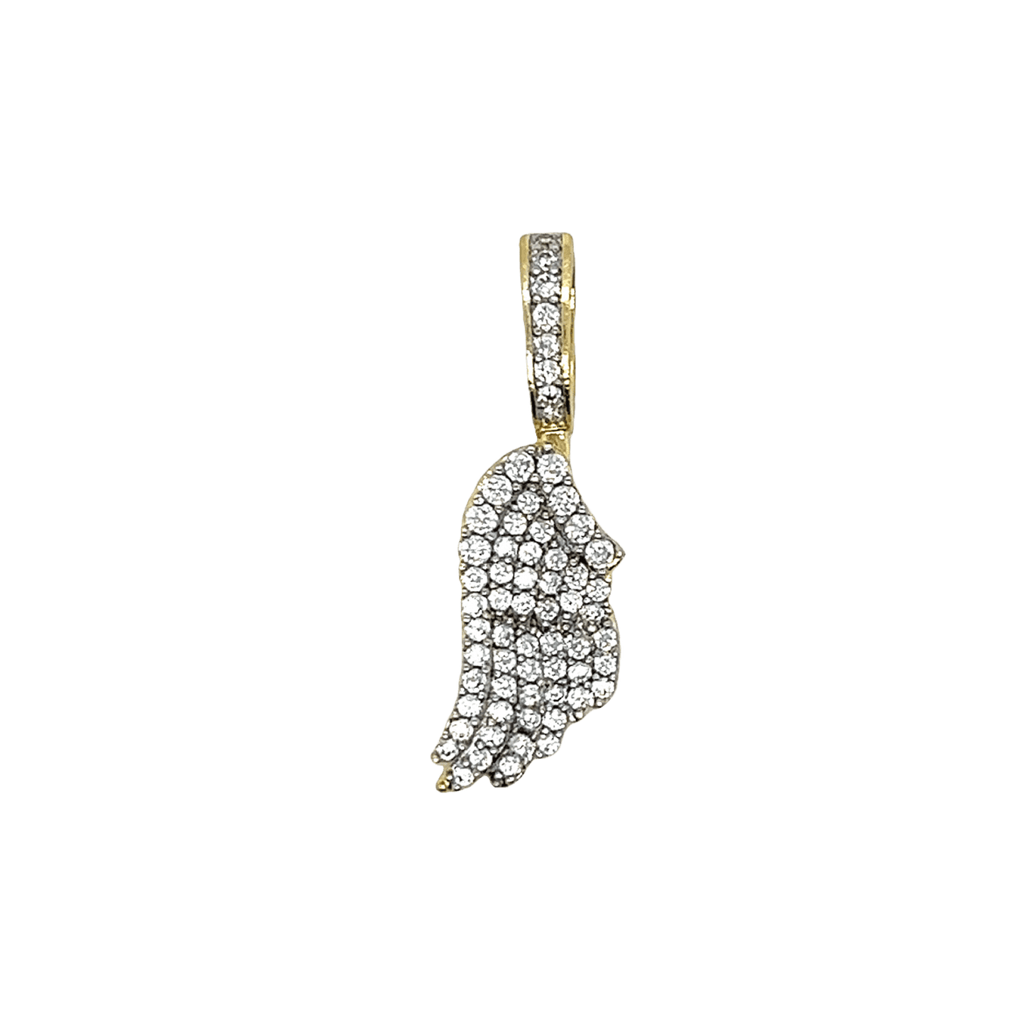 Angel Wing and Stone Set in Yellow Gold