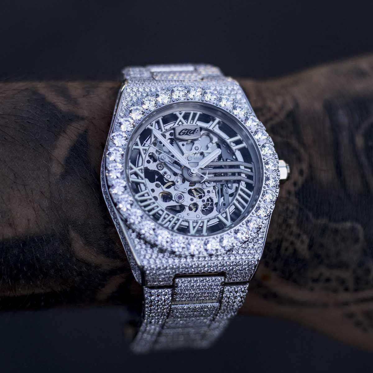 42MM Iced Moissanite Alpha Era® Luminous Skeleton 316