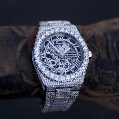 42MM Iced Moissanite Alpha Era® Luminous Skeleton 316
