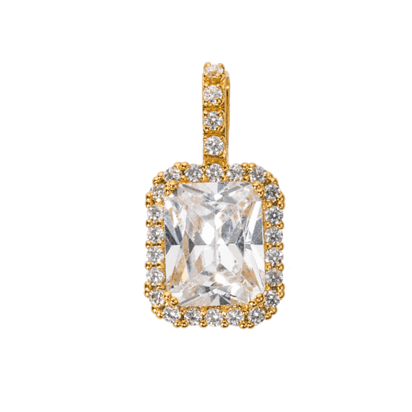 Angel Wing and Stone Set in Yellow Gold