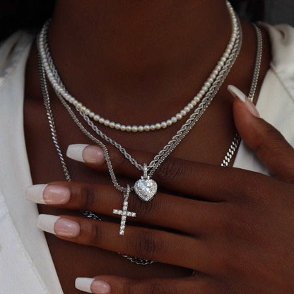 2 Chains + 2 Pendants - White Gold