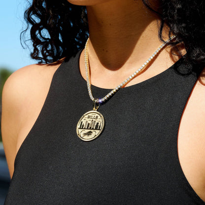 Buffalo Bills Official NFL Coin Pendant in Yellow Gold