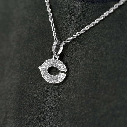 Chicago Bears Official NFL Micro Logo Pendant in White Gold