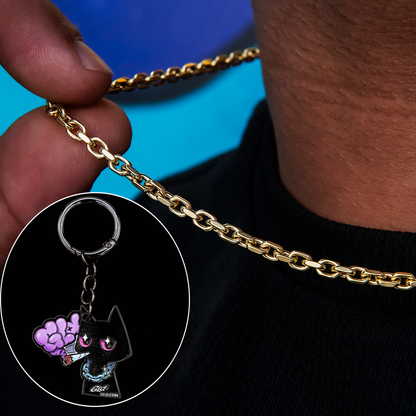 Box Chain + Smoking Cat Key Chain