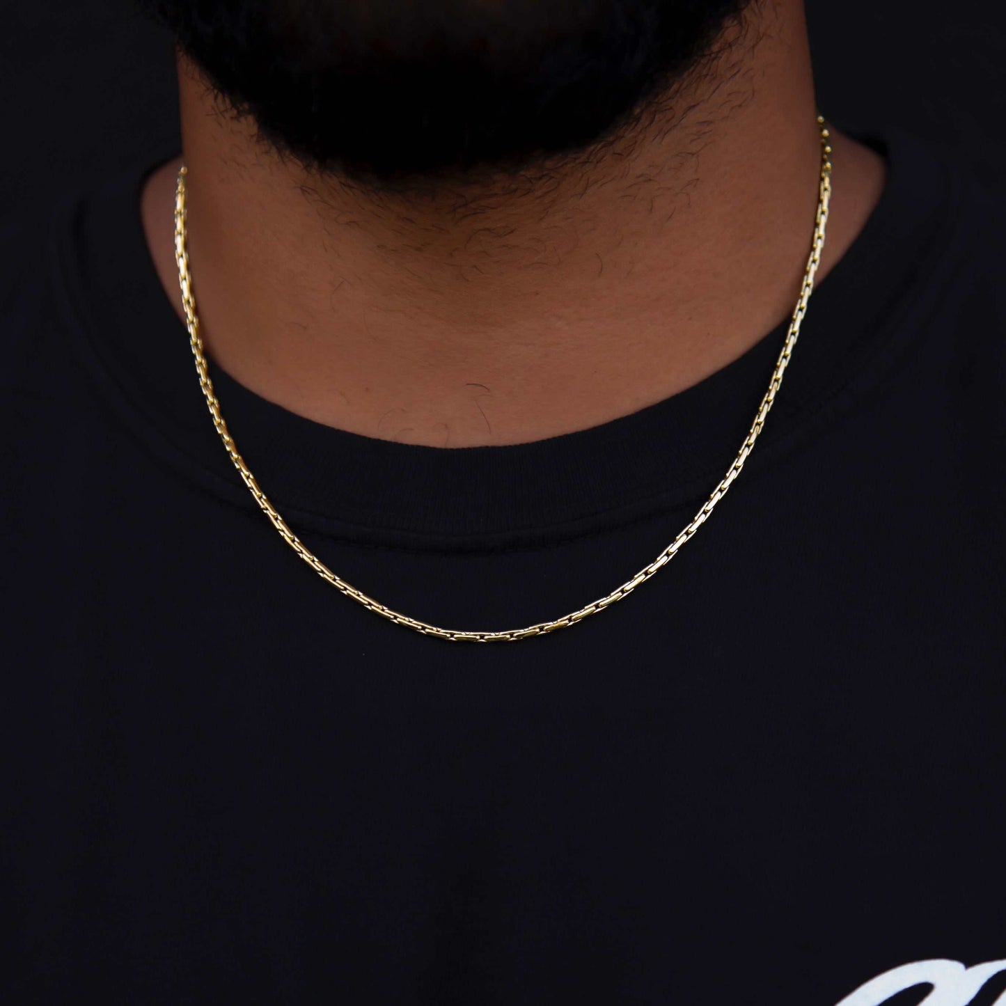 2mm Triangular Link Chain - Yellow Gold