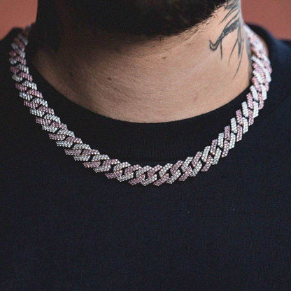 10mm Two-Tone Prong Link Chain in Rose/White Gold