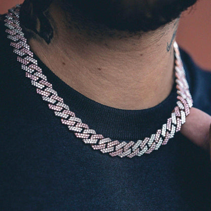 10mm Two-Tone Prong Link Chain in Rose/White Gold